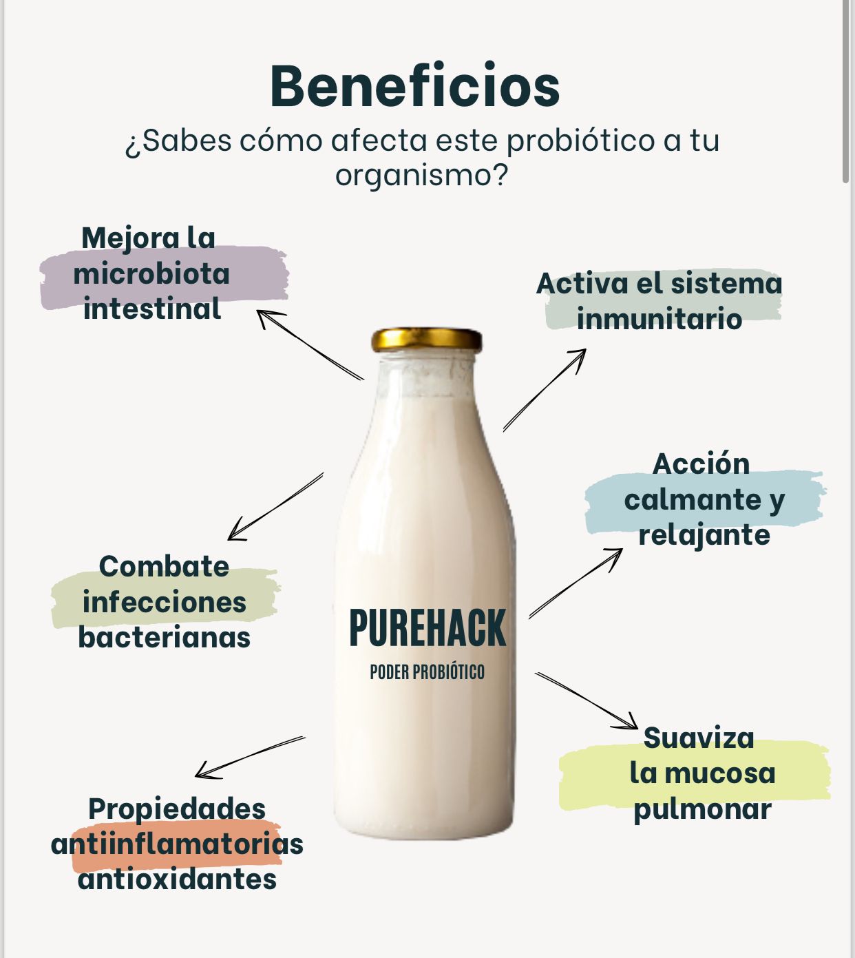 Probiótico PUREHACK (pack 6 botellas 250ml)